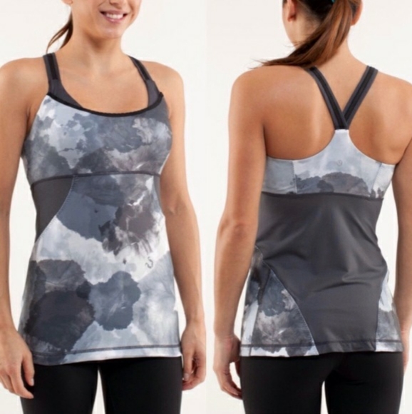 lululemon athletica Tops - Lululemon cross my heart tank coal tinted canvas